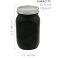 thumbnail image 6 of Darware Farmhouse Black Mason Jars (Set of 2); Home Decor and Storage Wide Mouth Decorative Wide Mouth Mason Jars, Black-Painted, 6 of 7