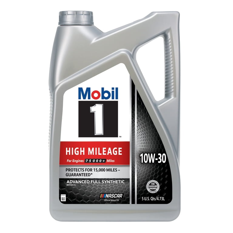 モービル1 ハイマイレージ　10w-30 3L 2 pack) Mobil 1 High Mileage Full Synthetic Motor Oil 10W-30, 5