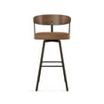 thumbnail image 2 of Amisco Quinton 26 In. Counter Stool - Tan Faux Leather / Dark Brown Metal / Light Brown Wood, 2 of 10