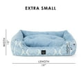 thumbnail image 6 of NICOLE MILLER NEW YORK PET Mod Damask Plushy Bolster Pet Bed, Cozy & Calming, Water Repellent, Non-Slip Bottom, 100% Machine Washable, Blue, Extra Small 19"x15"x6", 6 of 13