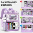 thumbnail image 7 of KOITHOT Clear Backpacks Large Heavy Duty PVC Waterproof Transparent Bookbag for School Adult Work, Purple, 7 of 7