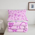 thumbnail image 5 of Manfei Cute Pink Bow Knot Full Size Comforter Sets,Kawaii Bowtie Loves Bedding Comforter Set,Colorful Stars Reversible,3pcs,1 Comforter and 2 Pillowcases, 5 of 7