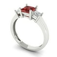 thumbnail image 2 of Three-Stone Engagement Ring for Women - 1.11ct Natural Garnet in 14K White Gold Promise Ring, 2 of 6