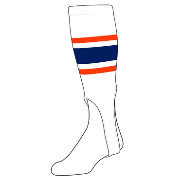 TCK Baseball Stirrups Large (300E, 7in) White, Orange, Dark Royal
