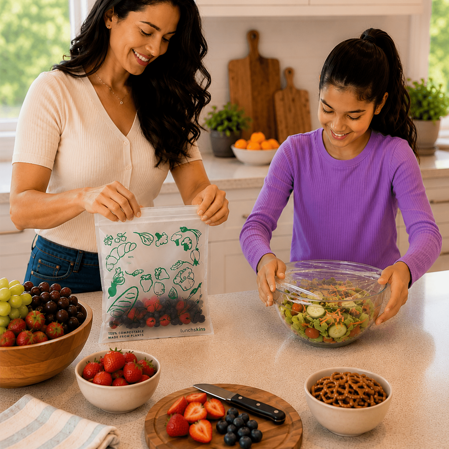 Lunchskins Compostable Clear Cling Food Wrap, 100 sq ft