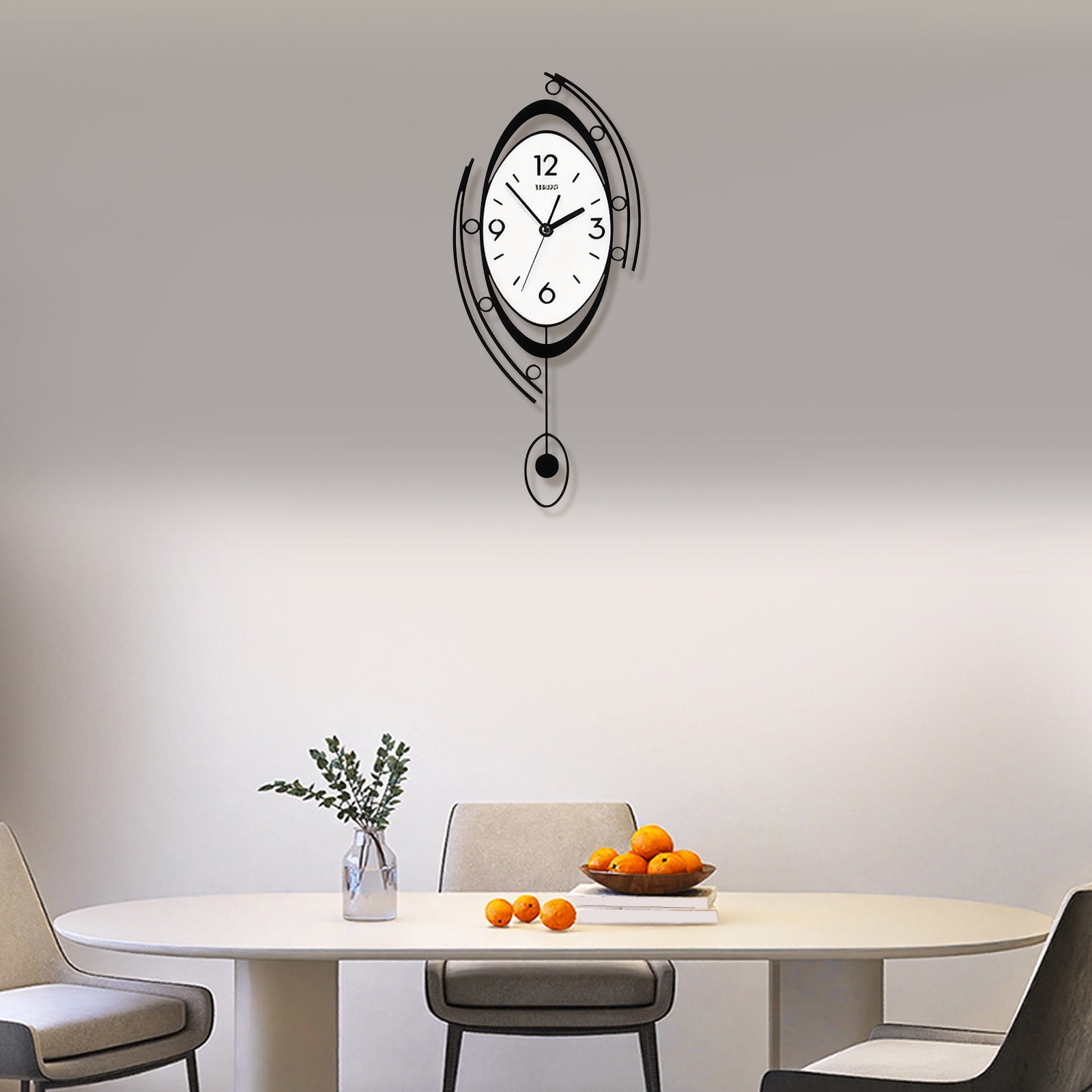 Modern Wall Clock for Living Room Decor, Pendulum Large Silent Wall Clock for Bedroom Office Kitchen Non Ticking Wall Watch 23 Inch