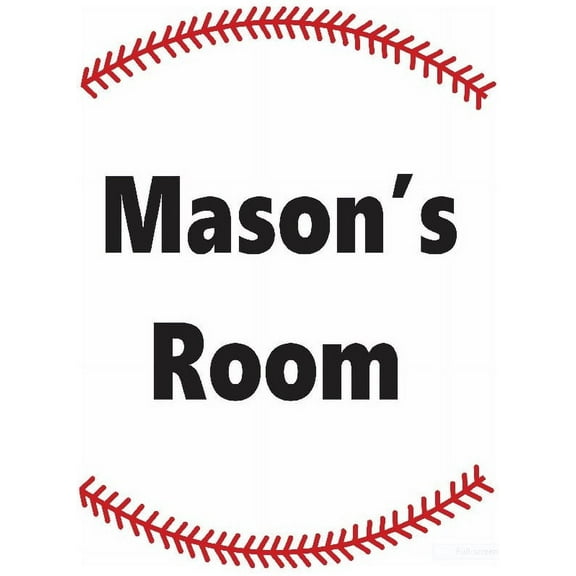 Personalized Name Vinyl Decal Sticker Custom Initial Wall Art Personalization Decor Childrens Boys Bedroom Baseball Sports Welcome Sign 12 Inches X 12 Inches