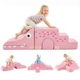 thumbnail image 1 of Costway 3 PCS Soft Velvet Toddler Climbing Toys Crocodile-Themed Foam Climbing Blocks Pink, 1 of 10