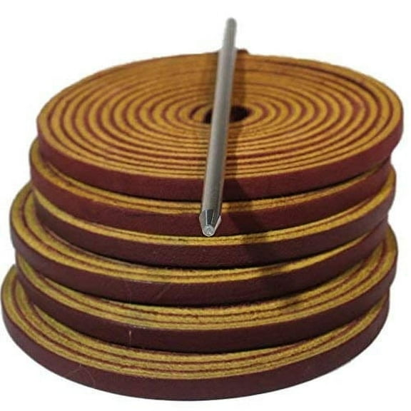 TOFL Baseball Glove Lace Repair Kit with 6 Leather Laces and Lacing Needle Burgundy