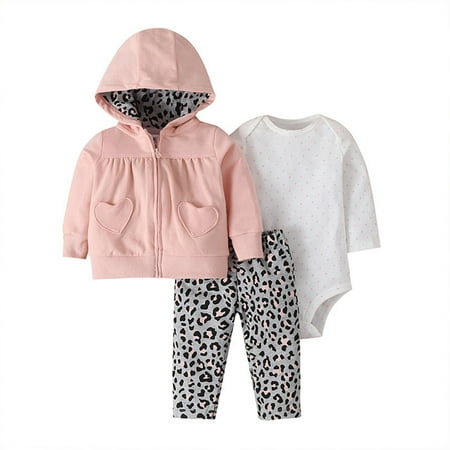 

QYZEU Girls Jumpsuits Size 10-12 Baby Girl Outfits With Matching Headbands Baby Boys Girls Fall Winter Cotton Animal Hooded Coat Jacket Romper Bodysuit Long Sleeve Pants Clothes Set