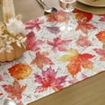 thumbnail image 5 of Fall Table Runner 13 x 36 Inch, Printed Thanksgiving Maple Leaf Linen Runners, Seasonal Autumn Holiday Table Decorations for Kitchen, Dining, Party Decor, 5 of 6