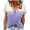 Purple, variant on Shirts for Women Short Sleeve V-Neck Color Block Button Blouses for Women 2025 Trendy T Shirt Green L