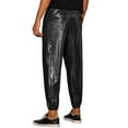 thumbnail image 3 of Lars Amadeus Shiny Pants for Men's Drawstring Waist Sparkly Costume Metallic Joggers, 3 of 5