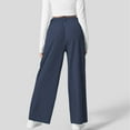 thumbnail image 4 of Jxximdong Palazzo Pants for Women, Elegant Loose Wide Leg Pants Plain Lightweight Stretchy Casual Trousers with Pockets, Blue Womens Casual Trousers, 4 of 7