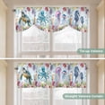 thumbnail image 5 of Blue Coastal Tie Up Valance Curtains for Windows, Kitchen Curtains Window Treatments, Summer Beach Sea Turtle Octopus Jellyfish Seahorse Short Window Shades Valances for Bedroom Bathroom Cafe 54"x18", 5 of 8
