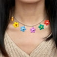 thumbnail image 3 of Haooryx Colorful Flower Indie Necklace Cute Silicone Flowers Pendant, 3 of 7