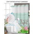 thumbnail image 6 of No Hook Shower Curtain with Snap-in Liner, Easter Rabbits Waterproof Fabric Bathroom Curtains, Watercolor Eggs Cute Bunny Grass Flowers Blue Bath Curtains & Mesh Top Window Stand Up Stall 36"x72", 6 of 9