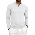thumbnail image 6 of Linfrsh A-Shirts for Men Quarter Zip Pullover for Men Mock Neck Sweatshirt Lightweight Men's Long Sleeve Golf Shirt, 6 of 7