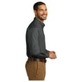 thumbnail image 3 of Port Authority Men's Long Sleeve Carefree Poplin Classic Fit Shirt Graphite 2X-Large, 3 of 4