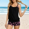 thumbnail image 5 of Women Modest Tankini Swimsuits Two Piece Blouson Top Skirt Shorts Tummy Coverage Boyshorts Graphic Print Summer Bathing Suit, 5 of 7