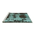 thumbnail image 2 of Ahgly Company Machine Washable Indoor Rectangle Patchwork Turquoise Blue Transitional Area Rugs, 6' x 9', 2 of 4
