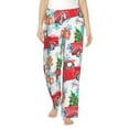thumbnail image 2 of Kdxio Women's Comfy Stretch Watercolor Red Truck And Fir TreePrint Drawstring Pajama Pants-Small, 2 of 9