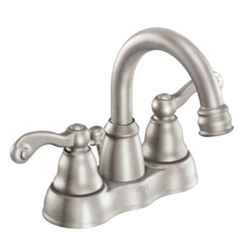 Moen WS84003 1.2 GPM Centerset Bathroom Faucet Includes Metal PopUp Drain Assembly