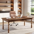 thumbnail image 3 of Tribesigns Large Executive Office Desk, Wood 62.2-Inch Farmhouse Computer Desk,Walnut, 3 of 7