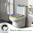 thumbnail image 4 of HELLHERO Rainbow Santa Claus Pattern Universal Toilet Dust Cover Set & Reusable Stretch Adjustable with 2 Piece Set Bathroom Toilet Lid Cover, 4 of 8