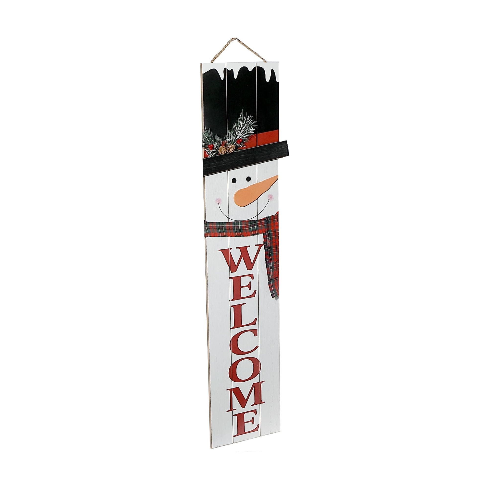 Wooden Snowman Porch Hanger (Welcome)