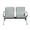 Silver, variant on Kinsuite Airport Reception Seat Bench - 2 Seat Guest Chairs with Arms Waiting Room Chairs Office Guest Chairs & Reception Chairs for Office Bank Hospital, Black