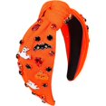 thumbnail image 1 of wonima44 Halloween Headbands for Women Halloween Costumes Rhinestone Knotted Headband Pumpkin Bat Ghost Headband- Pumpkin Colored, 1 of 1