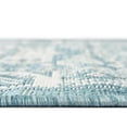 thumbnail image 5 of Unique Loom Outdoor Aztec Collection Area Rug - Chalca (7' 10" Octagon Aqua/Ivory), 5 of 7