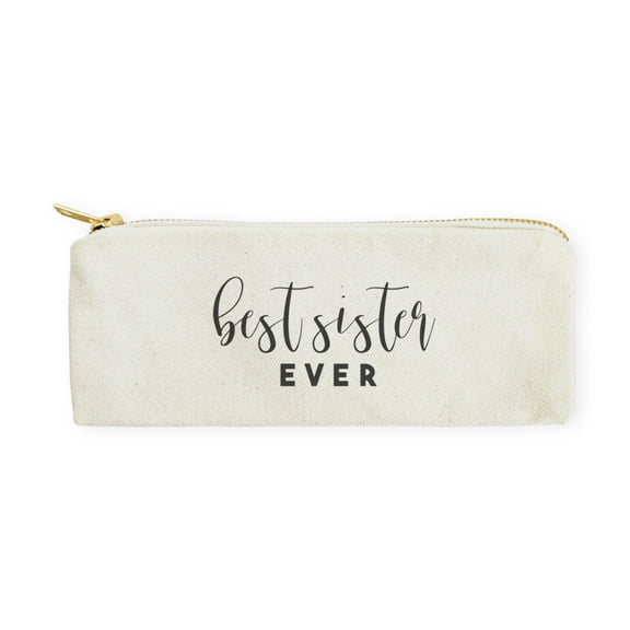 Best Sister Ever Cotton Canvas Pencil Case and Travel Pouch