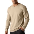 thumbnail image 3 of NMRSBDP Men's Basic Crew Neck T-Shirt Lightweight Long Sleeve Everyday Shirts for Men Soft Cotton Base Layer Tops Casual Solid Color Undershirts, 3 of 8