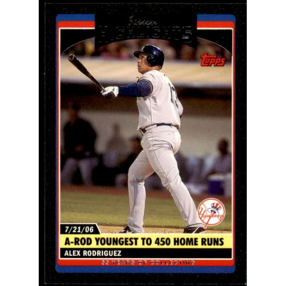 Alex Rodriguez Card 2006 Topps Update Black #UH171
