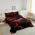 thumbnail image 3 of Erosebridal Fast Car Bedding Twin Comforter Set,Black Red Down Comforter,Car Theme Bedding Sets Twin with Comforter,Microfiber Geometric Room Decorative,Reversible,3pcs, 3 of 8