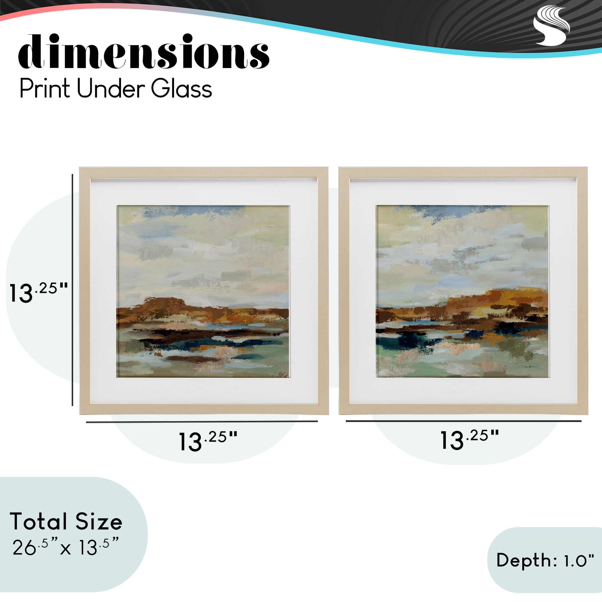 Stupell Industries Blended American West Atmosphere 2 Piece Birch Framed Print Under Glass Set, design by Silvia Vassileva