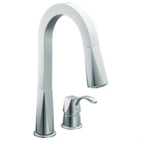 Moen Divine One Handle Widespread Kitchen Faucet with Pullout Spout