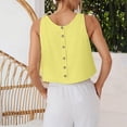 thumbnail image 3 of XAOFW Women's Tank Top Sleeveless Round Neck Summer Loose Fit Camisole Party Night Versatile Top, 3 of 6