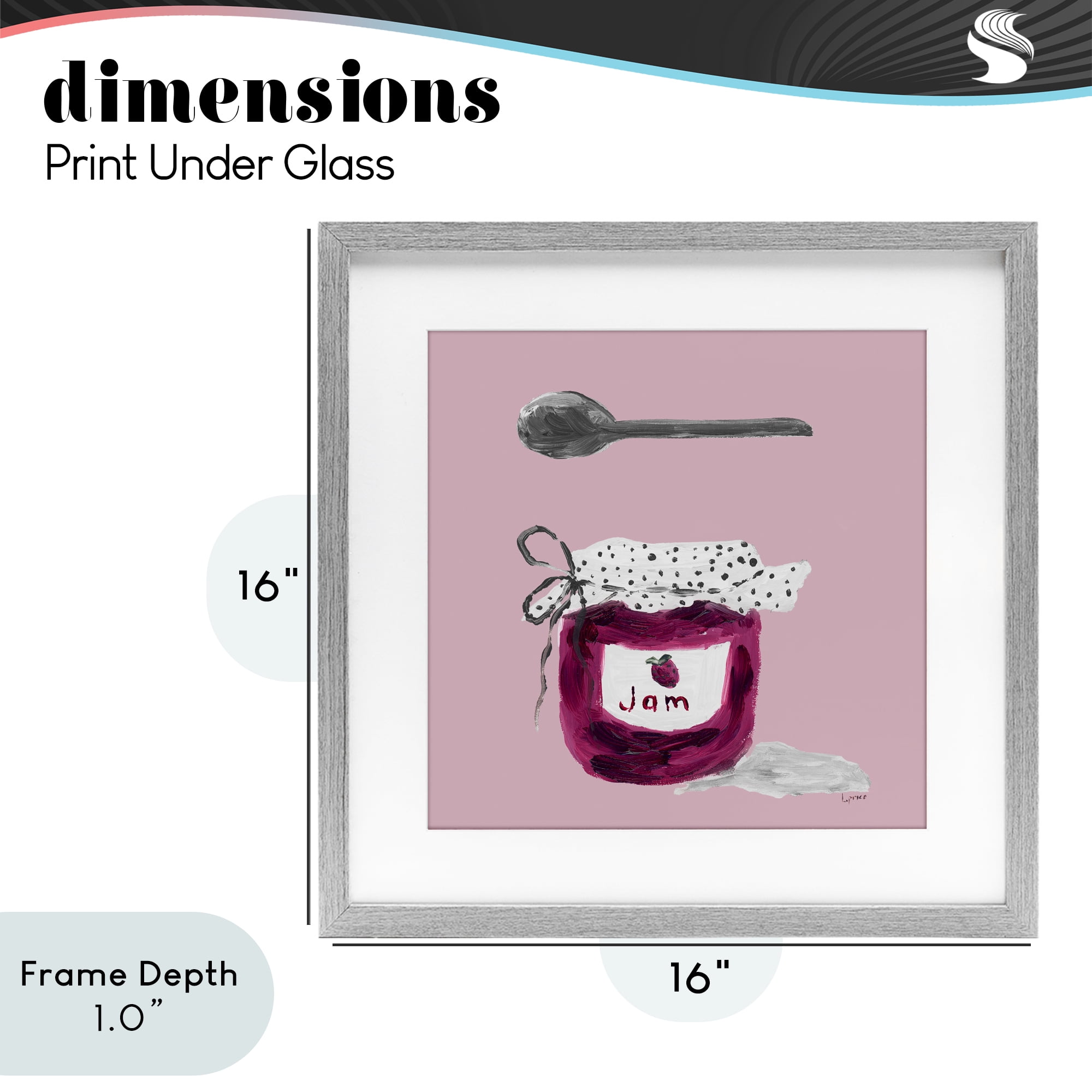 Stupell Industries Jam Jar over Blush Gray Framed Print Under Glass, design by Lucille Price