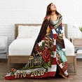 thumbnail image 4 of 1776-2026 Patriotic Flannel Throw Blanket, America 250th Anniversary Eagle & Landmark Print for Gifting, 4 of 6