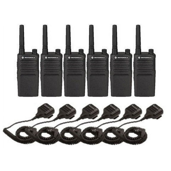 Motorola RMU2040 6 Pack Radio Bundle with Speaker Mics