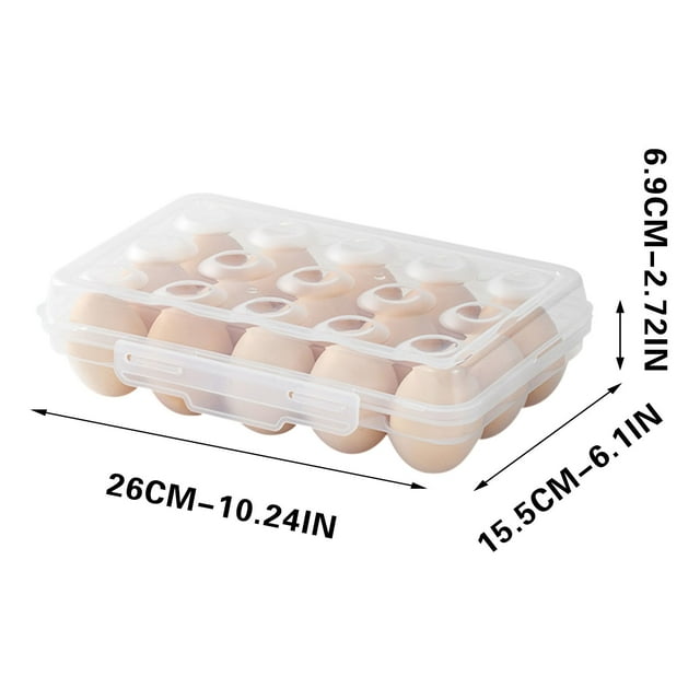 Bfogop Contenant à Oeufs pour Réfrigérateur, Porte-Oeufs pour Réfrigérateur Boîte de Rangement d'Oeufs Frais pour Réfrigérateur, Plateau à Oeufs et Rangement d'Oeufs, Plastique Transparent m