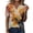 Yellow, variant on Minjewel Womens T Shirts Casual V Neck Short Sleeve - Fall Leaves Print Button Detail, T Shirts for Women Seasonal Graphic Tee, Summer Tops for Women for Autumn,Brown L