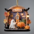 thumbnail image 3 of Halloween Spooky Ornament, 2D Halloween Tree Cute Ghost-Themed Reading Ornament, Ghost Hanging Ornaments Decorative for Holiday Party Craft Supplies Indoor Home Decor 3.15 Inch, 3 of 6