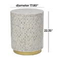 thumbnail image 4 of DecMode Contemporary Round Side Table with Multi Color Shell Geometric Pattern, 18"W x 22"H, 4 of 15