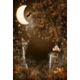 thumbnail image 2 of EREHome Polyester Fabric 5x7ft Photography Backdrops Moon Night Cat Bats for Halloween Party Photo Booth Props, 2 of 2