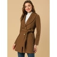 thumbnail image 2 of INSPIRE CHIC Manteau Trench Long pour Femme, Mignon, à Col Rabattu, à Simple Boutonnage, avec Ceinture, 2 of 6