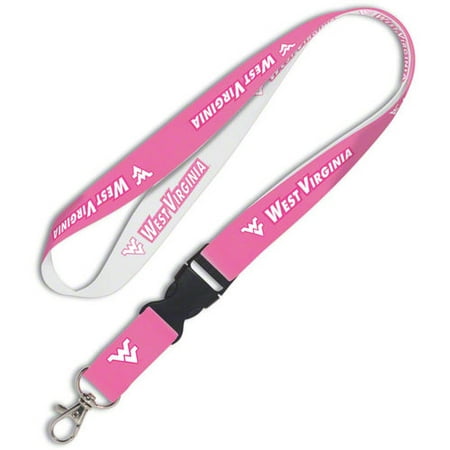 NCAA - West Virginia Mountaineers Pink 2-Tone Detachable Lanyard